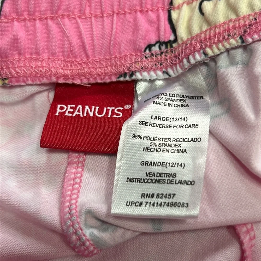 Large peanuts snoopy sally Charlie Brown pink pajama jogger pants